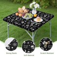 thumbnail image 4 of Black Gothic Skull Star Pattern Square Fitted Tablecloth with Elastic Edge,Square Table Cover,Washable Elastic Table Cover for Home Kitchen Party Decor 34"x34", 4 of 6