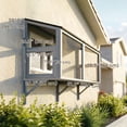 thumbnail image 3 of PawHut Catio Outdoor Enclosure for Window, Outdoor Cat House, 51.2"L, Grey, 3 of 10