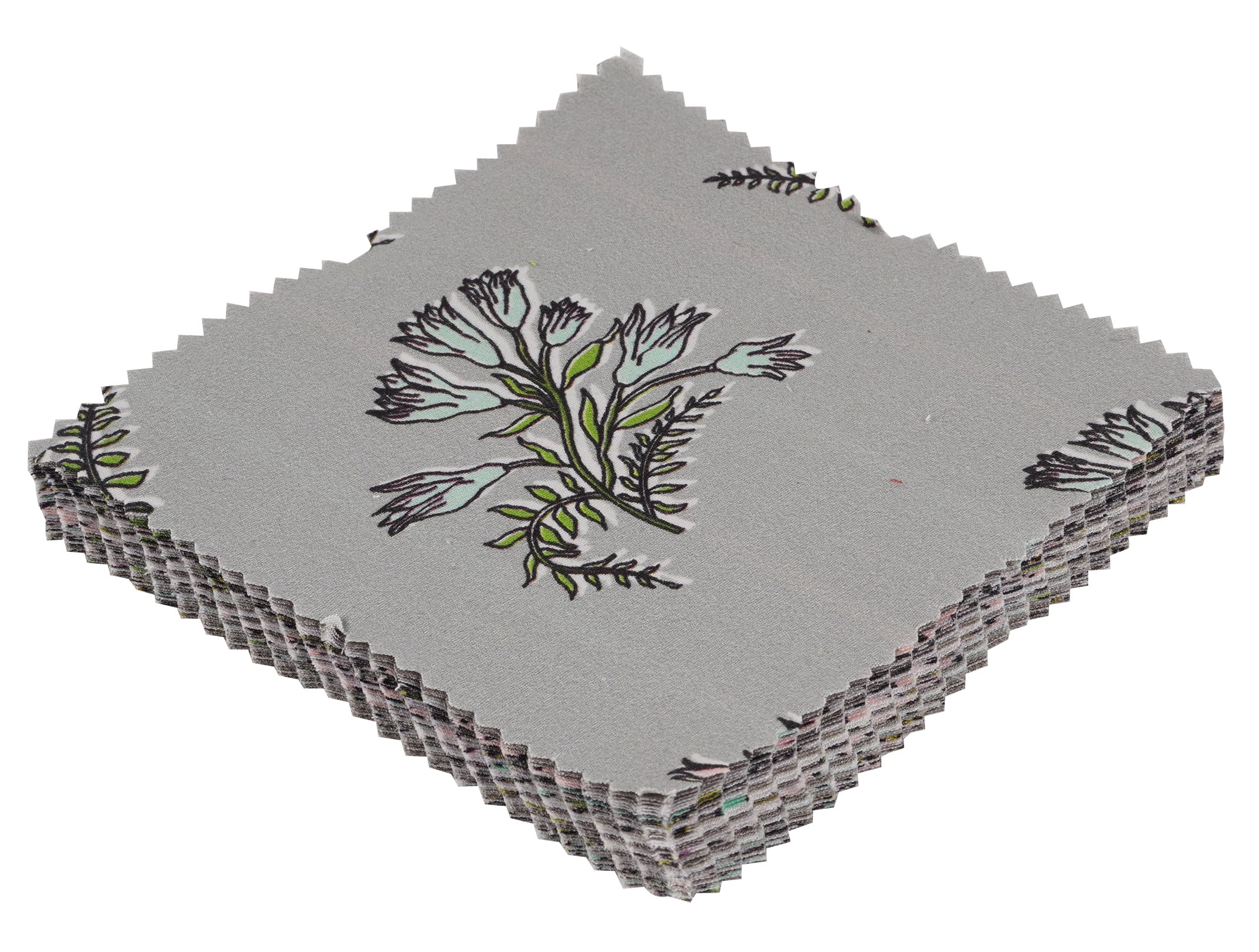 Soimoi Precut 10-inch Asian Theme Prints Cotton Fabric Bundle Quilting Squares Charm Pack DIY Patchwork Sewing Craft- Gray
