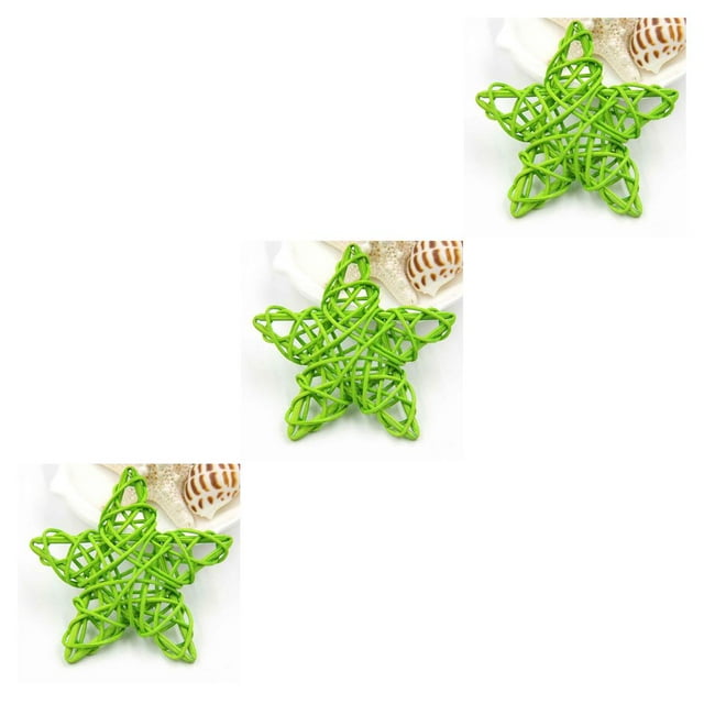 Bewildely 5pcs 6cm Estrella Forma Vid Ca?a Ratán Decoración Boda Navidad Bricolaje Adorno Type5 NO5 Bewildely CBP019207