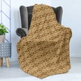 thumbnail image 4 of Retro Soft Flannel Fleece Throw Blanket, Abstract Fractal Geometric Print with Triangle and Diamond Shape Composition, Cozy Plush for Indoor and Outdoor Use, 60" x 80", Caramel and Tan, by Ambesonne, 4 of 5