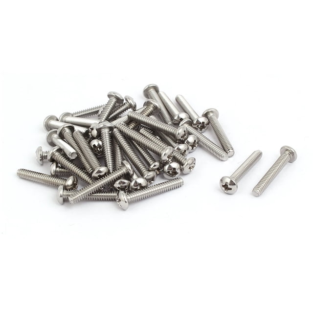 Unique Bargains Vis de Tête de Poêle en Acier Inoxydable 304 6-32x7/8 Pouces 40 Pcs