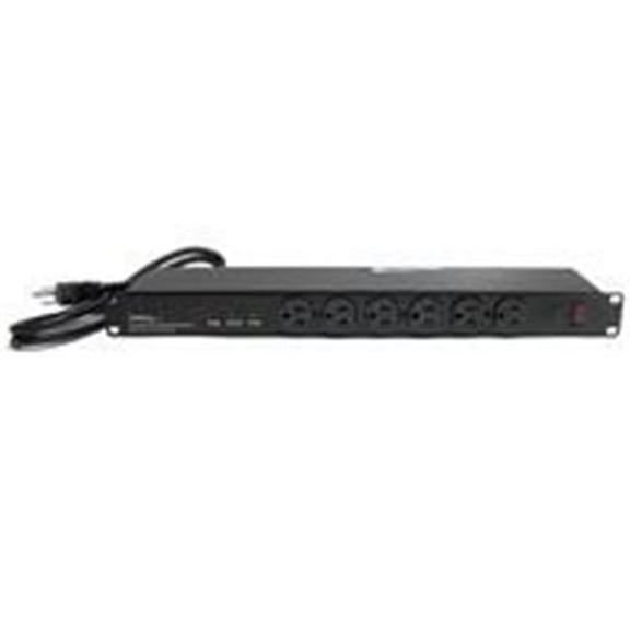 19 in. 1U Rackmount 16 Outlet PDU 125V 15 amp Power Distribution Unit - Black