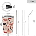 thumbnail image 2 of SKYSONIC Love Pattern 12 oz Tumbler Stainless Steel Vacuum Insulated Travel Tumbler with Straw and Lid, Durable Coffee Mug Drinking Cup, 2 of 7