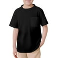 thumbnail image 2 of REDARER Kids Mesh T Shirts Short Sleeve Plain Top Tees Boy & Girl Baby Unisex Toddler Children Crew Neck T Shirt with Pocket Boys Uniform Shirts, for Size 13-14 Years, 2 of 3