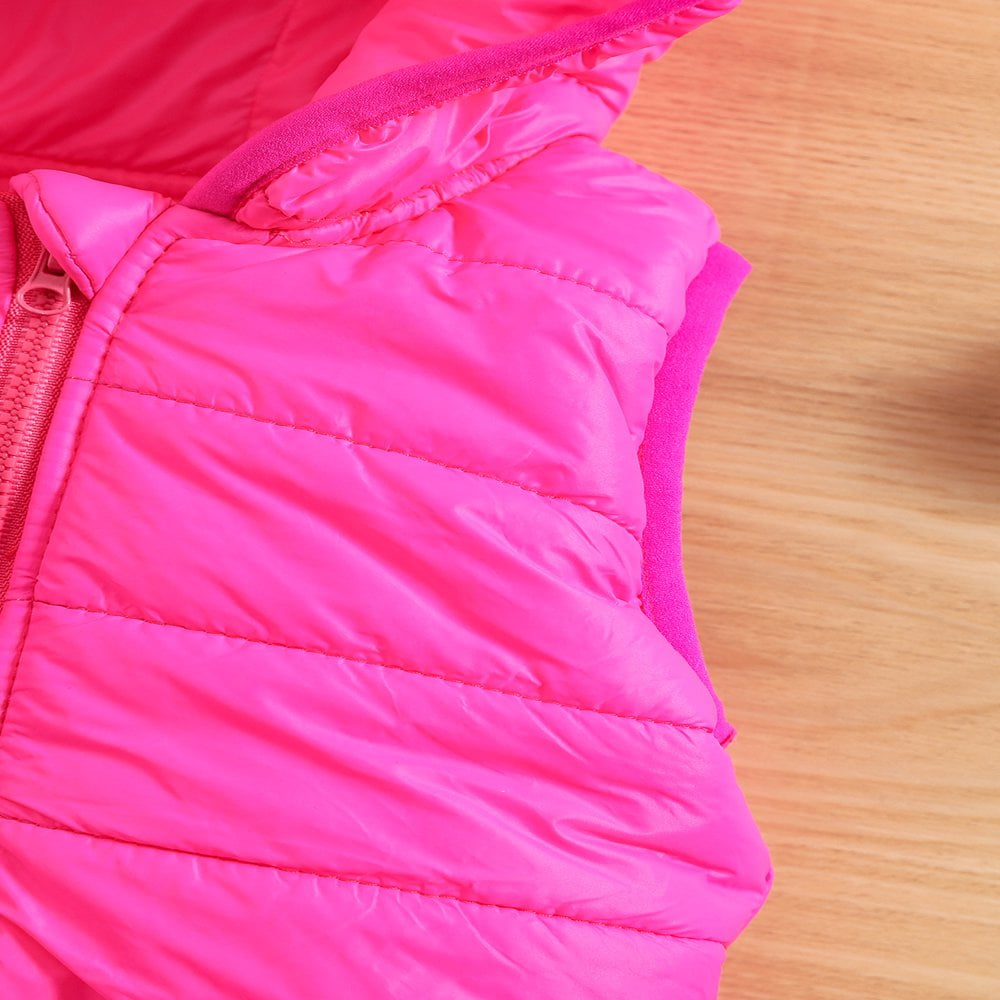 Gilet Sans Manches Enfant Avec Capuche à Oreilles D'ours - Matelassé Chaud Pour Hiver - Fermeture éclair - Taille Tout-petit - 4