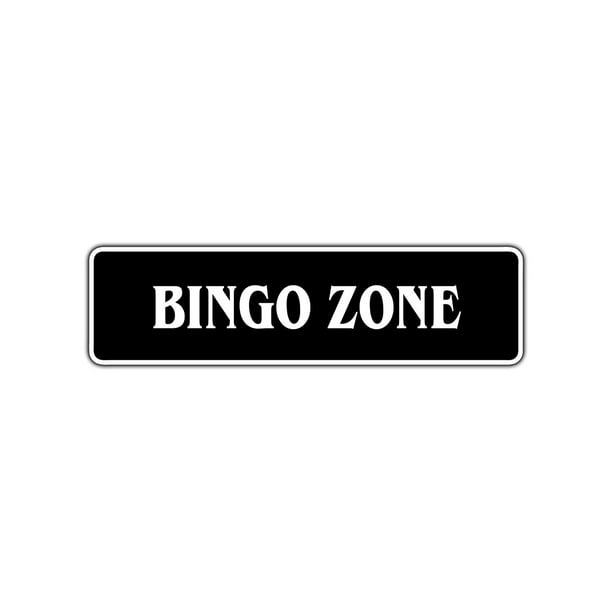 Bingo Zone Metal Novelty Street Sign Gift Card Club Game Time Wall