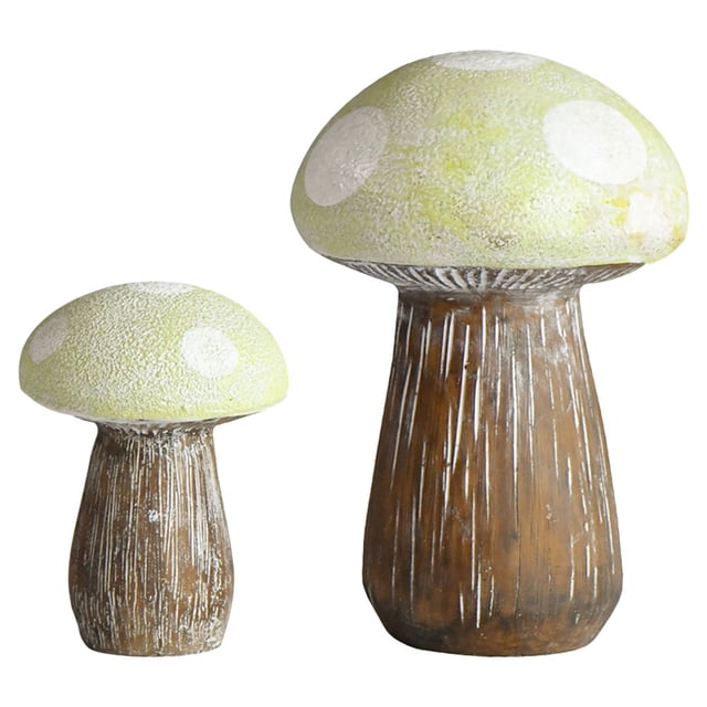 unbranded 2Ud Figurines De Hongos Decorativos De Resina Para Ambientar Jardín Y Escritorio