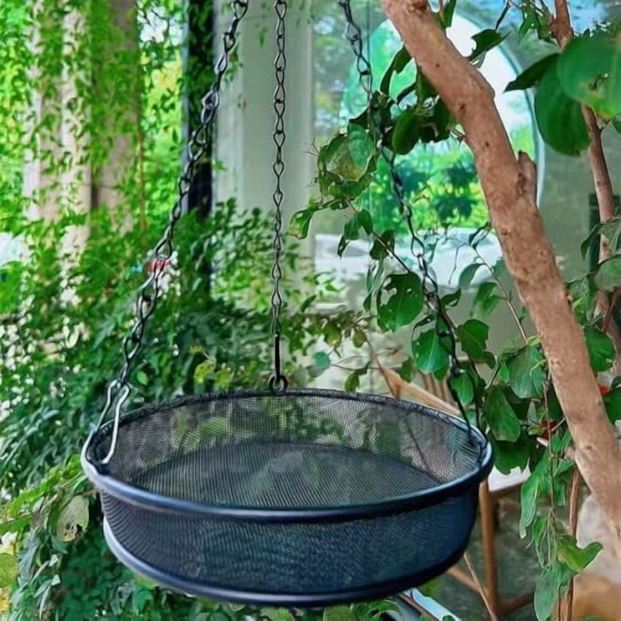 2 Pack Metal Mesh Platform Bird Feeders - Attracts Birds, Hanging for Garden & Yard$$Garden &