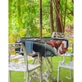 thumbnail image 3 of nqOlkjepod Tropical Flowers Leaves Outdoor Tablecloth with Umbrella Hole & Zipper, Rustic Summer Botanical Plants Round Table Cover 60 Inch, Dining Waterproof Table Cloth Protector for Patio/Party, 3 of 7