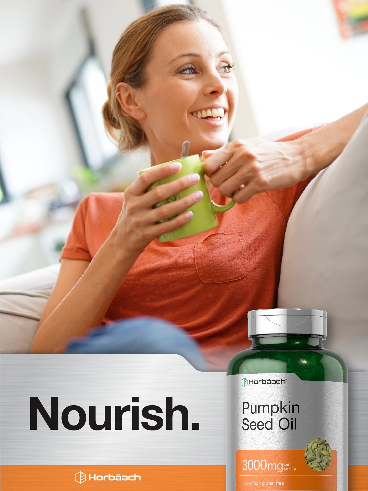 Pumpkin Seed Oil | 3000mg | 120 Softgel Capsules for Men and Women | by Horbaach