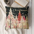 thumbnail image 3 of YINGXI  Pink Christmas Tree Merry Christmas Throw Pillow Cover, Pink Christmas Cushion Case Decoration for Sofa Couch 20x20in, 3 of 5