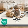 thumbnail image 4 of ODIKA 3'x5' Ivory Charcoal Geometric Design Washable Throw Rug Modern Symmetrical Motif with Bold Accents for Entryway, Kitchen, Mudroom, Stain Resistant, Low Profile, Non-Slip, 4 of 7