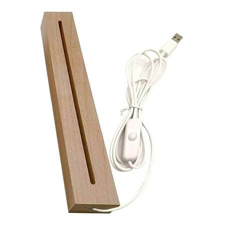 

Crystal Wooden Lighted Base Stand Night Light LED Lights Display Pedestal Base