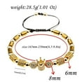 thumbnail image 7 of EOEMY Luxury Multi-Styles Men Women Micro Pave Cz Crown Copper Bead Adjust Bracelets-Crown-Style 1-Silver, 7 of 7