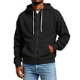 thumbnail image 5 of MXALUOB Men's Full Zip Hoodie Waffle Knit Long Sleeve Hooded Sweatshirt with Drawstring Casual Solid Color Jacket Fall Winter Outfits, 5 of 10