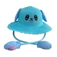 thumbnail image 3 of Sombrero de verano para niños, gorras de bebé, gorra panamá portátil para playa, sombrero de conejo para bebé azul, 3 of 9
