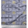 thumbnail image 1 of Soimoi Rayon Crepe Fabric Filigree Damask Fabric Prints By Yard 46 Inch Wide, 1 of 3