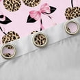 thumbnail image 4 of Feelyou Leopard Print Black Out Curtains, Pink Bowk Cherry Curtains Pack of 2 (42x63 Each), 4 of 6