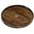 thumbnail image 2 of KINGCRAFT 30x 30 inches Large Square Ottoman Table Tray Wooden Solid Serving Tray with Handle Black Walnut Platter Decorative Tray for Oversized Ottoman Home Breakfast in Bed Tea Coffee, 2 of 7