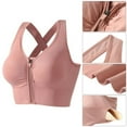 thumbnail image 5 of Women's Zip Front Sports Bra Wireless Post-Surgery Bra Active Yoga Sports Bras, 5 of 9