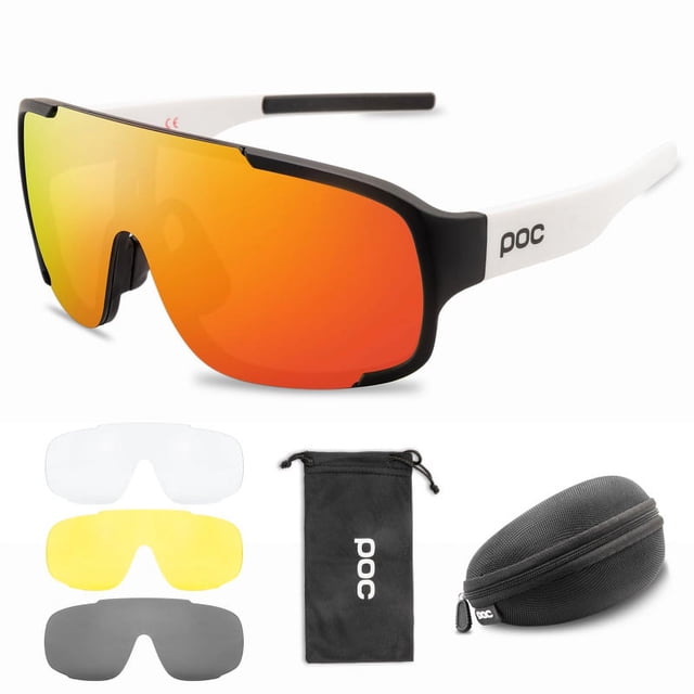 Gafas de montar con 4 lentes, gafas de ciclismo con revestimiento completo que se pueden equipar con gafas para miopía