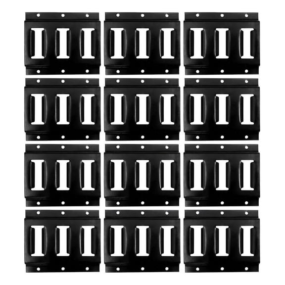 12 Pack 6" E-Track Tie-Down Rail Galvanized Horizontal Steel Black For Motorcycle ATV