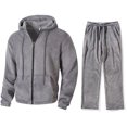 thumbnail image 4 of Mens Full Zip Fleece Hooded Tracksuit Set Two Piece Outfit with Drawstring Sweatpants and Long Sleeve Jacket for Casual Wear, 4 of 7