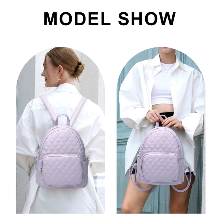Quilted Mini Backpack Purse Lightweight Travel Daypack with Multiple Pockets KL928 Quilted Mini Backpack for Women PU Leather Backpack  main image 3