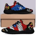 thumbnail image 3 of Hispanic Heritage Boricua Puerto Rico Shoes Sneakers Black Size 5, 3 of 7