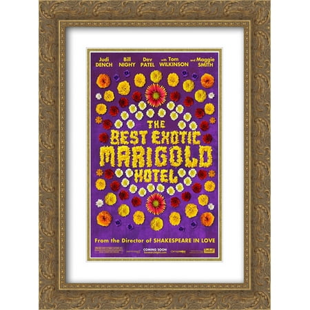 The Best Exotic Marigold Hotel 18x24 Double Matted Gold Ornate Framed Movie Poster Art