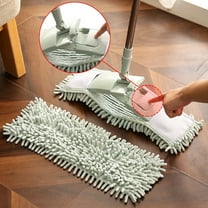 360 Degree Rotating Flat Mop for Household Cleaning on Wooden Floors and Tiles, Swivel Head Design for Reaching Under Furniture and Corners, Machine Washable Microfiber Pad O