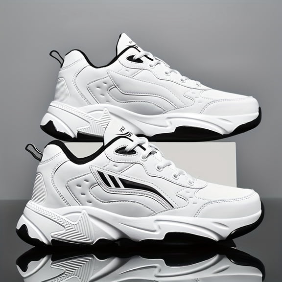Perfect-[Thick Athletic Shoes] | Lace-Up Thick Athletic Footwear Men's Shock-Absorbing Breathable Sports Shoes