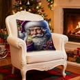 thumbnail image 5 of Hometravel Purple Christmas Pillowcase, Santa Claus Tree Candle Wreath Design, Decorative Cushion Cover for Bedroom, Sofa, Home Decor, 5 of 6