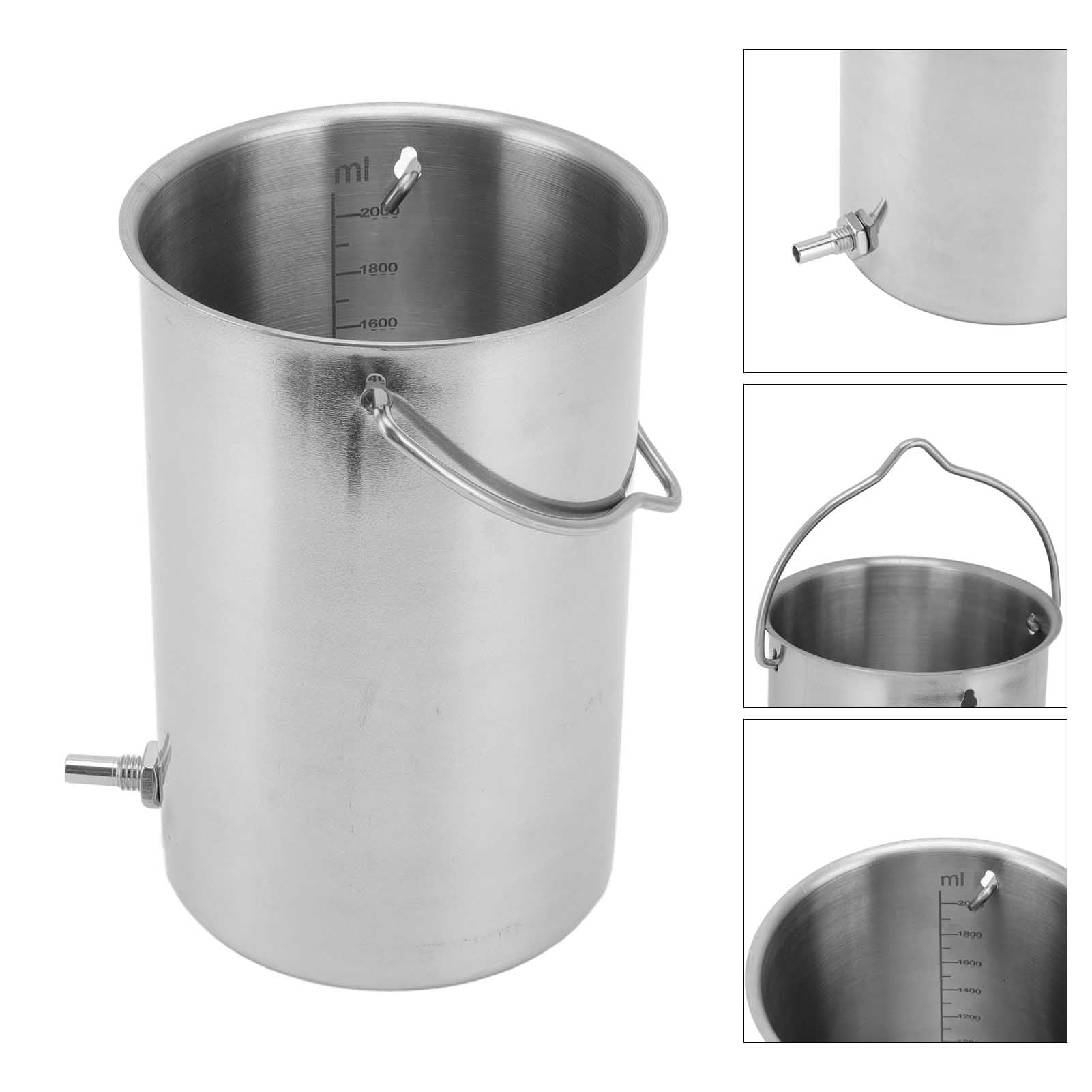 Delaman Stainless Steel Enema Bucket Food Grade Coffee Enema Bucket Kit for Household Cleaning