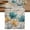 Turquoise, variant on Blue Yellow Tulips Cotton Linen Table Runner for Dining Kitchen, Retro Farmhouse Flower Barn Doors Wooden Wedding Outdoor Party Tablerunners, Dresser Scarf Coffee Tablecloth Runners 13x36 Inches