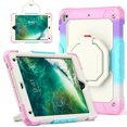 thumbnail image 2 of Case for iPad 6th/5th Gen (2018 2017)/iPad Air 2/iPad Pro 9.7 inch, 360 Rotating Stand Handle Shoulder Strap Heavy Duty Shockproof Cover, Rainbow Pink, 2 of 7