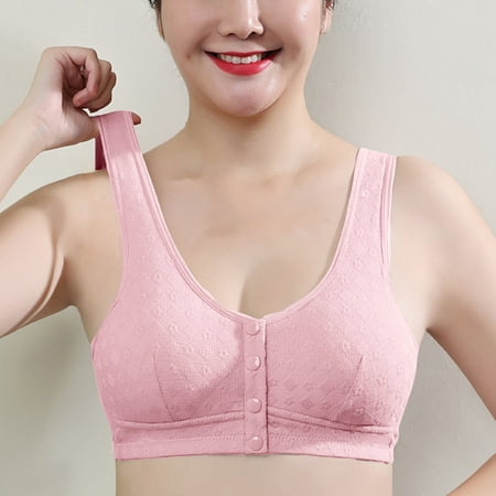 Blczomt Nursing Womens Bra No Wire Front Closure Comfy Pink Bra