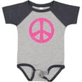 thumbnail image 3 of Inktastic Peace Sign Pink Retro Girls Baby Bodysuit, 3 of 5