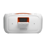 JBL PartyBox On-The-Go 2 - Portable party speaker with one wireless digital mic, handle and a shoulder strap, Dynamic lightshow, Up to 15 hours playtime, Splash proof & Auracast™ (White)