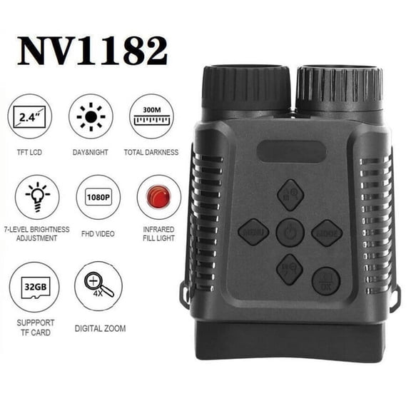 NV1182 Night Vision Goggles Binoculars 8X Zoom 850nm Digital IR Binoculars 2.4'' TFT LCD Screen Telescope 2600mAH Battery