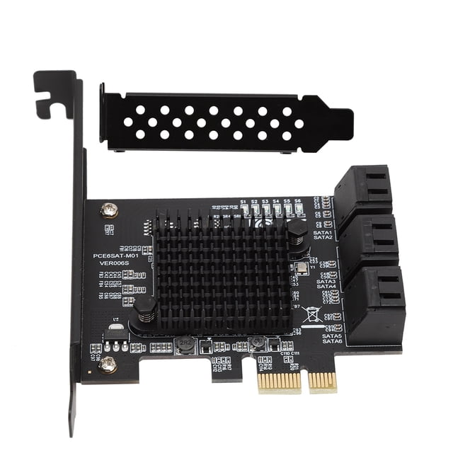 6-Port SATA 3.0 PCI Express Expansion Card Riser Card Compatible for SATA6G 3G 1.5G HDD