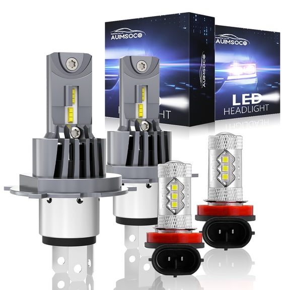 For Nissan Versa 2007-2021 Sedan 4-Door 4Pcs Headlight Fog Lights Combo Bulbs White Easy Install High Power Lamps