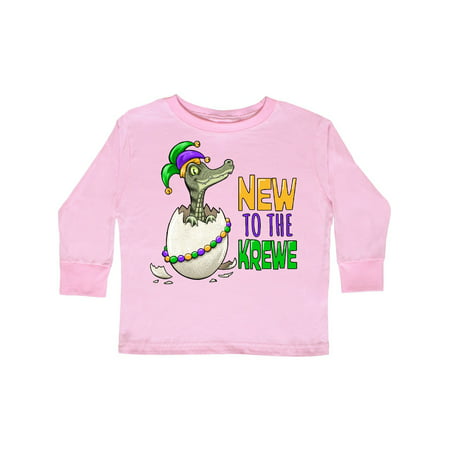 

Inktastic New to the Krewe Mardi Gras Baby Alligator Gift Toddler Boy or Toddler Girl Long Sleeve T-Shirt