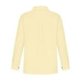 thumbnail image 5 of Susanny Long Sleeve Collar Black Dress Shirt Low High Long Front Pocket Loose Tops for Athletic Wear Cotton Linen Long Sleeve Button Down Blouses Elegant for Women Yellow 5XL, 5 of 7
