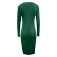 thumbnail image 6 of Ediodpoh Elegant Sweater Dress Long Ribbed Knitted Bodycon Turtleneck Slit Hem Casual Winter Pullover Maxi Dress Sweater Dress for Women Green XXL, 6 of 6