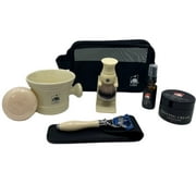 Men's Grooming Dopp Kit- Ivory Set- Fusion Razor, Shaving Brush, Heavy Duty Mug & Soap