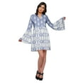 thumbnail image 1 of Moomaya Printed Women Mini Long Bell Sleeve Shift Dress Clothing Summer Wear, 1 of 6