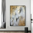 thumbnail image 4 of Large Gold Foil Decor Abstract Hand Painted Oil Painting Big Wall Art Handmade On Canvas Shiny Textured Artwork For Home Decor, 4 of 8