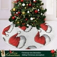 thumbnail image 3 of Yayeee Christmas Tree Skirt 35 inches for Xmas Tree Holiday Party Decoration, Red Santa Hats Pattern, 3 of 6
